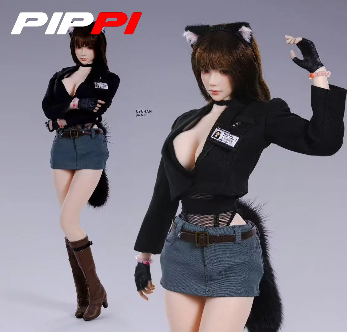 1/6 skala Sexy Nette Katze Ohr Hoop Katze Runde Milch Kopf Carving Zubehör Kopfbedeckung Modell Fit 12''Weibliche Soldat Action figur Körper