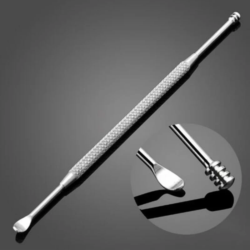 1PC Double-ended Stainless Steel Spiral Ear Pick Spoon Ear Wax Removal Cleaner Ear Care Beauty Tool Portable 2Colors