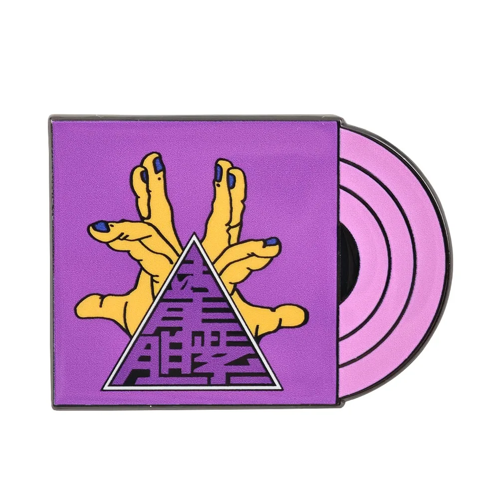 Purple Soul Vinyl Record Enamel Pin Chinese Hardcore Rap Band Lapel Brooch Hip Hop Badge Fan Collectible Gift Jewelry Accessorie