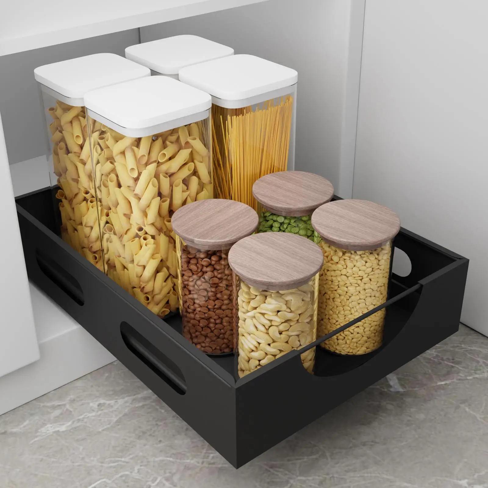 Durable Pull Out Cabinet Rack Heavy Duty Slide Drawer Shelves Organizer Kitchen Accessories for Storage