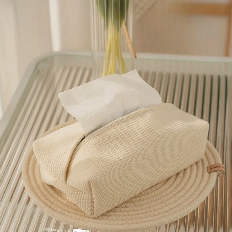 1/2pcs Japanese Cotton and Linen Tissue Box Car Home Decoration Napkin Box Portable Tissue Bag Home Desktop Decoration