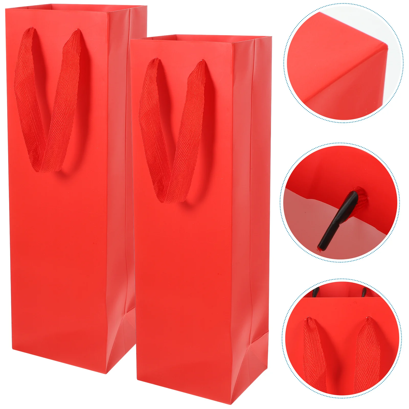 

10Pcs Wine Gift Bags Kraft Paper Durable Carry Bag Wine Bottle Carrier Tote with Handle Suitable for Gift Parties Restaurants