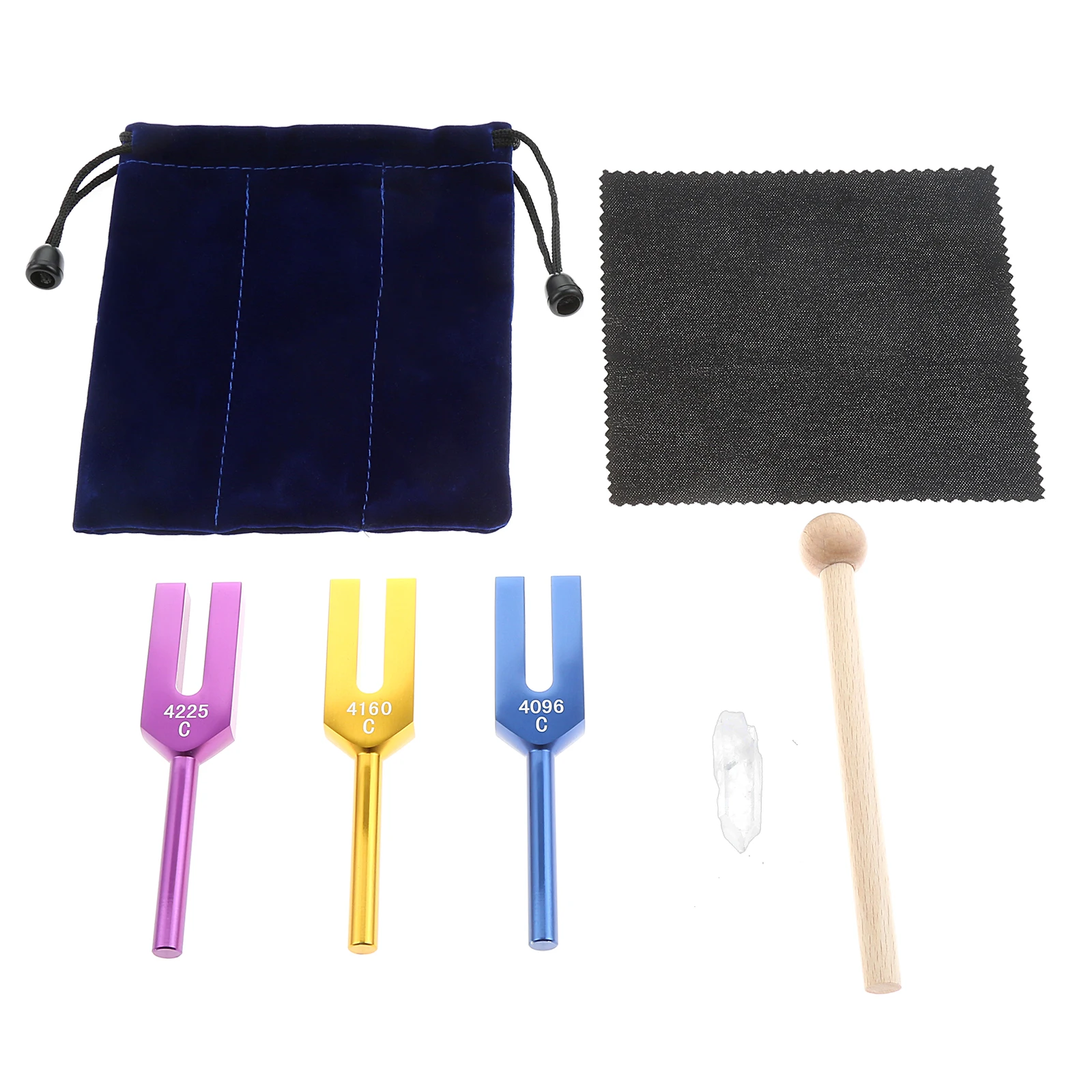 3pcs/1set Angel Tuning Forks Hammer Bag Kit 4096 Hz, 4160 Hz, 4225 Hz Aluminum Alloy Musical Instruments Tools Sound Healing DNA
