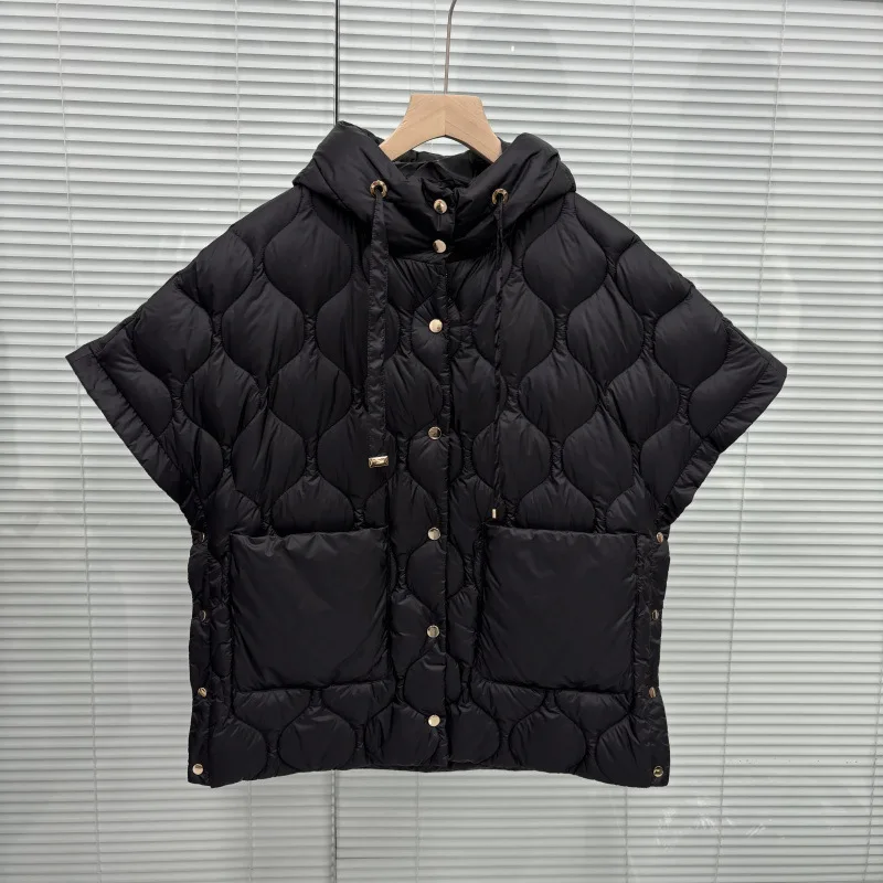 المرأة 90% الأبيض بطة أسفل سترة الشتاء موضة الماس شبكة مقنعين بطة بيضاء أسفل سترة قصيرة سترة النساء #6