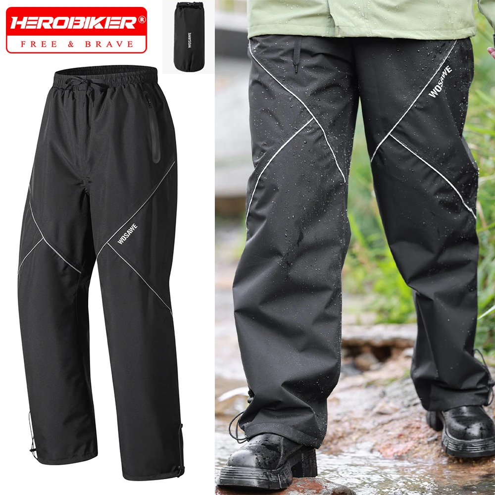 

Motorcycle Rain Pants Rainstorm-proof Windproof Mountaineering Camping Stormtrooper Pants Reflective for Cycling Fishing Hiking