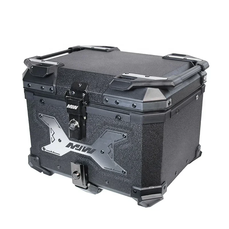 45L Portable Top Box For Motorcycle X Design Black Large Capacity Aluminum Custom Motorbike Tail Boxes Wholesale