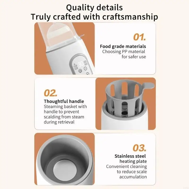 F19F Calentador biberón eficiente Conveniente alimento para bebés Botella calor rápido