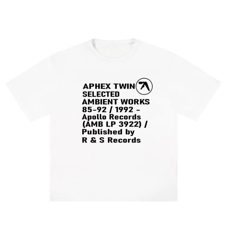 2025 Fashion Summer Cotton Korean Aesthetic Brand Aphex Twin Print T-shirt Women Men Y2k Streetwear Casual Short Sleeve T-Shirt