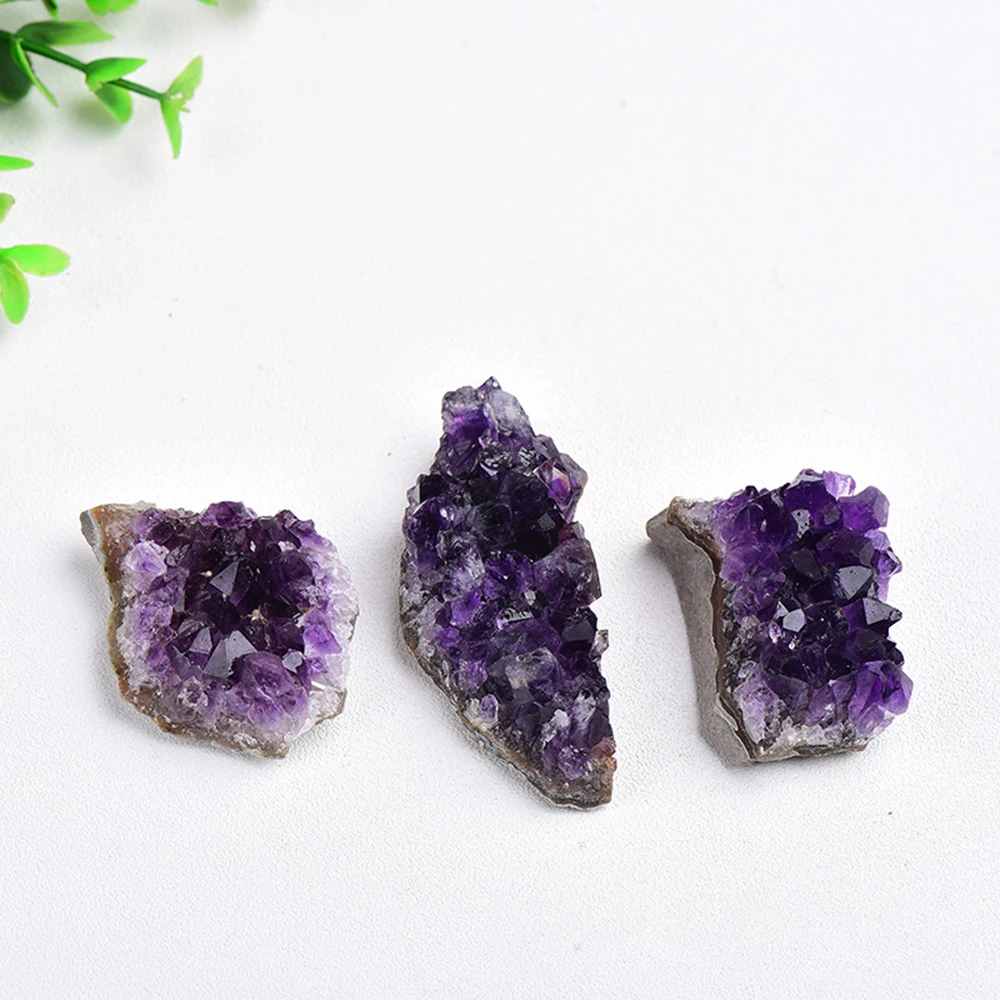 30-50 g Natural Uruguayan Amethyst Cluster Irregular Shape Mineral Specimen Deep Violet Quartz For Home Decoration