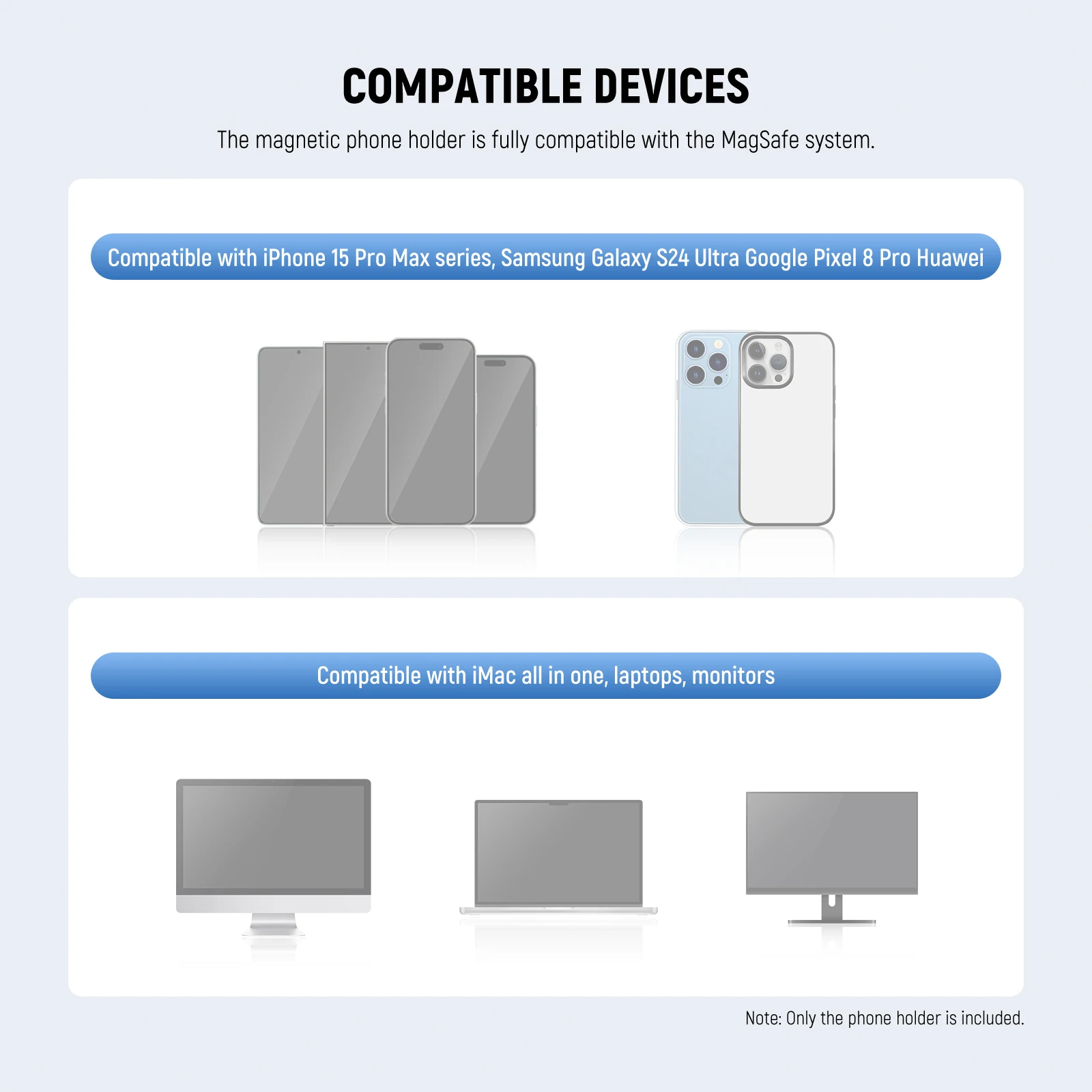 Neewer Continuity Kamerahalterung für Desktop-Monitor, magnetische dreifach gefaltete Schreibtisch-Telefonkamera-Webcam-Halterung für MagSafe iPhone – Detail 3
