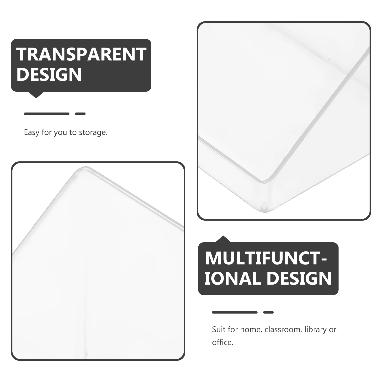 

Multiuse Books Storage Container Transparent Acrylic Box For Home Office Nail Perfume Organizer Desktop Storage Box