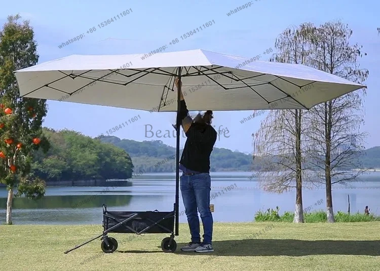 

LXCamper Camp Trailer Foldable Outdoor Sunshade Canopy Hand Buggy Two-in-Onesss