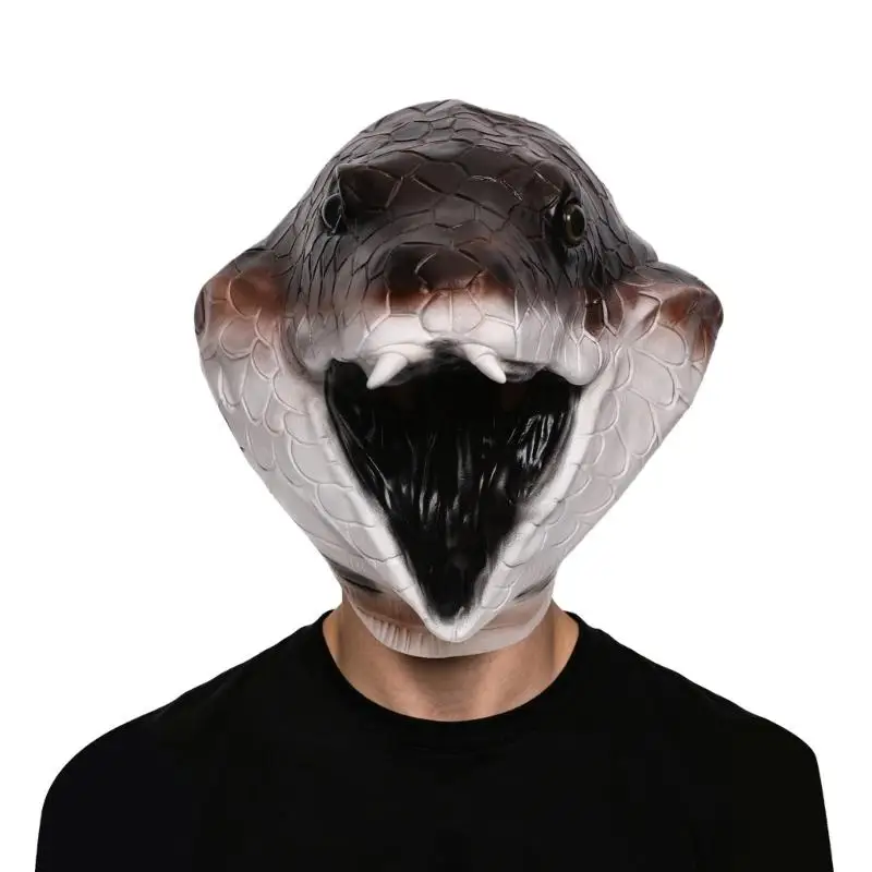 

A52E Realistic Latex Horror Mask Snake Head Cover For Cosplay Halloween Parties And Movie Productions With Comfortable Fit