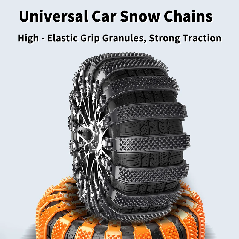 Universal Car Snow Chains Soft Rubber Grip Tire Friendly Jack Free Easy Install for Snow/Mud General-purpose Type for Sedans/SUV