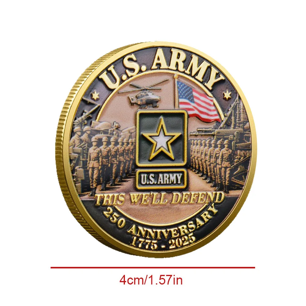 1pc U.S. Army 250th Anniversary Star Souvenir Coin 1775-2025 This Well Defend Marine Corps  Coin Gift For Military Enthusiasts - Image 2