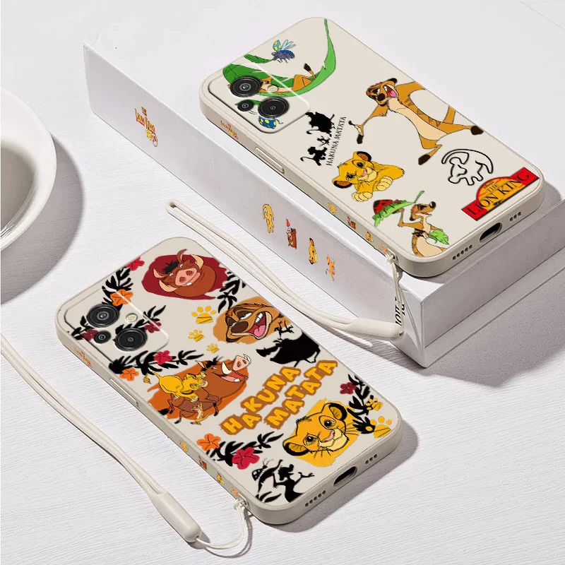 Disney The Lion King Phone Case For Xiaomi Redmi 8 9 10 11 12 13 K20 K30 K40 K50 K60 Pro S A C T X Liquid Left Rope Funda Soft