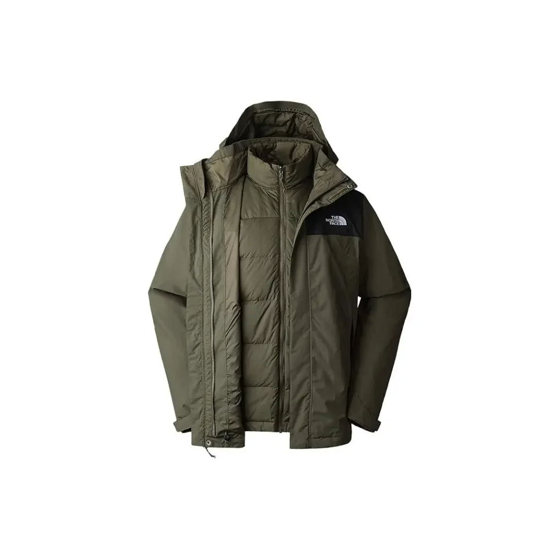THE NORTH FACE Dryvent Splicing Sport Down Liner 3-in-1 Outdoor Hiking Warm Jacket Men's Army Green NF0A892A-21L