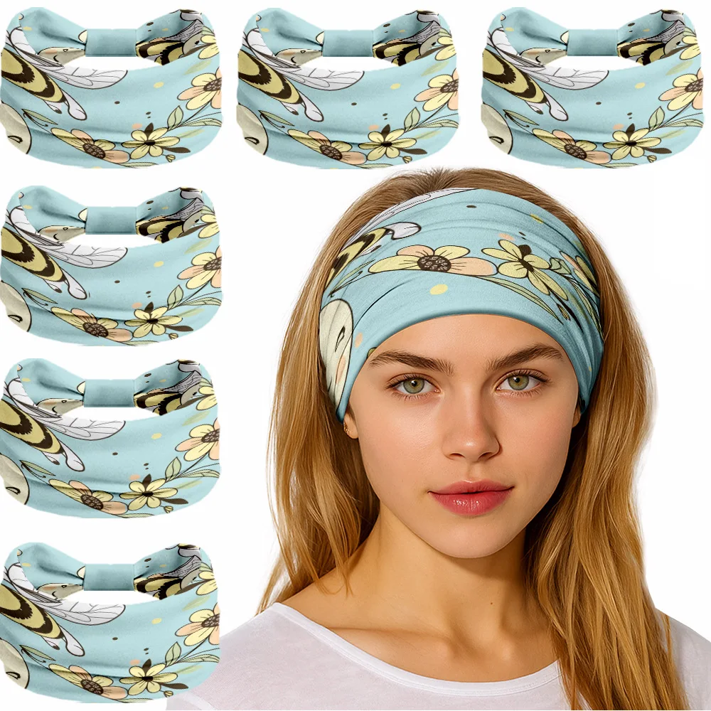 0152 Women's Hair Band Hair Band Claw-shaped Elastic Hair Band Wide and Thick Women's Sports Hair Band Women's Hair Band 6ps