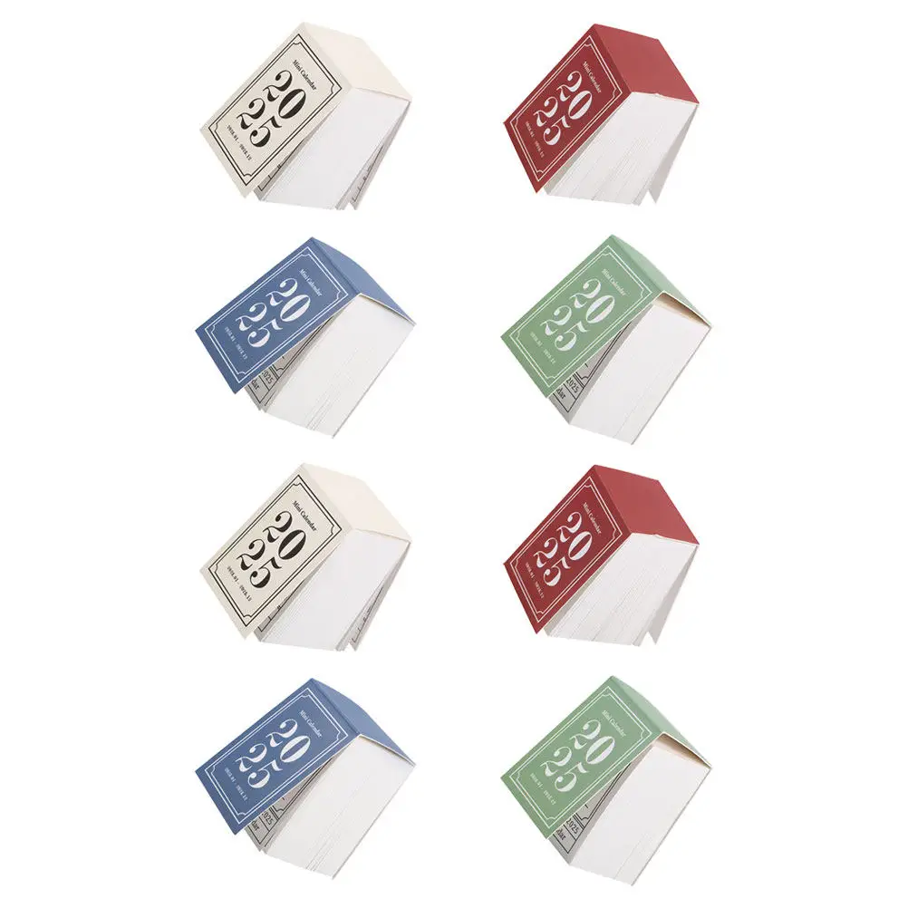 

8Pcs Mini Tear-Off Desk Calendar 2025 Vintage Aesthetic Small Desktop Calendar for Office Study Table Compact Daily Planner with