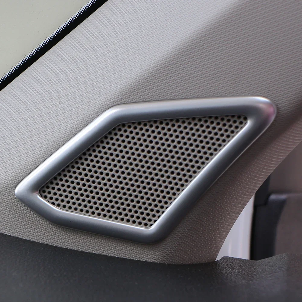 2Pcs Car Front Window Audio A Pillar Speaker Circle Cover Trim Stickers for Volkswagen VW T-Roc TROC 2018 - 2023 Accessories image 4