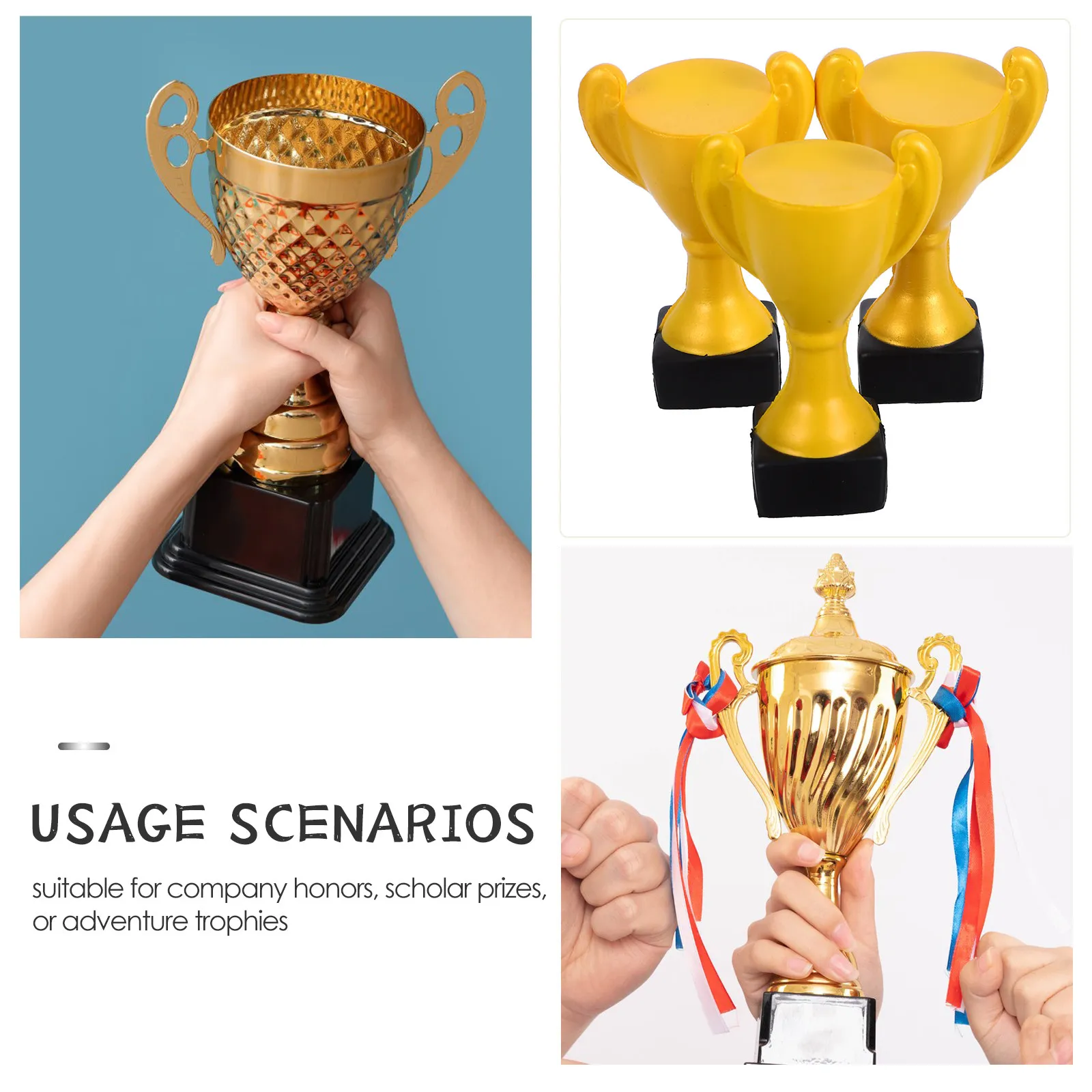 3Pcs Realistic Trophy Stress Ball PU Foam Squeeze Therapy Ball for Coworker Award Teacher Appreciation School Motivation Party