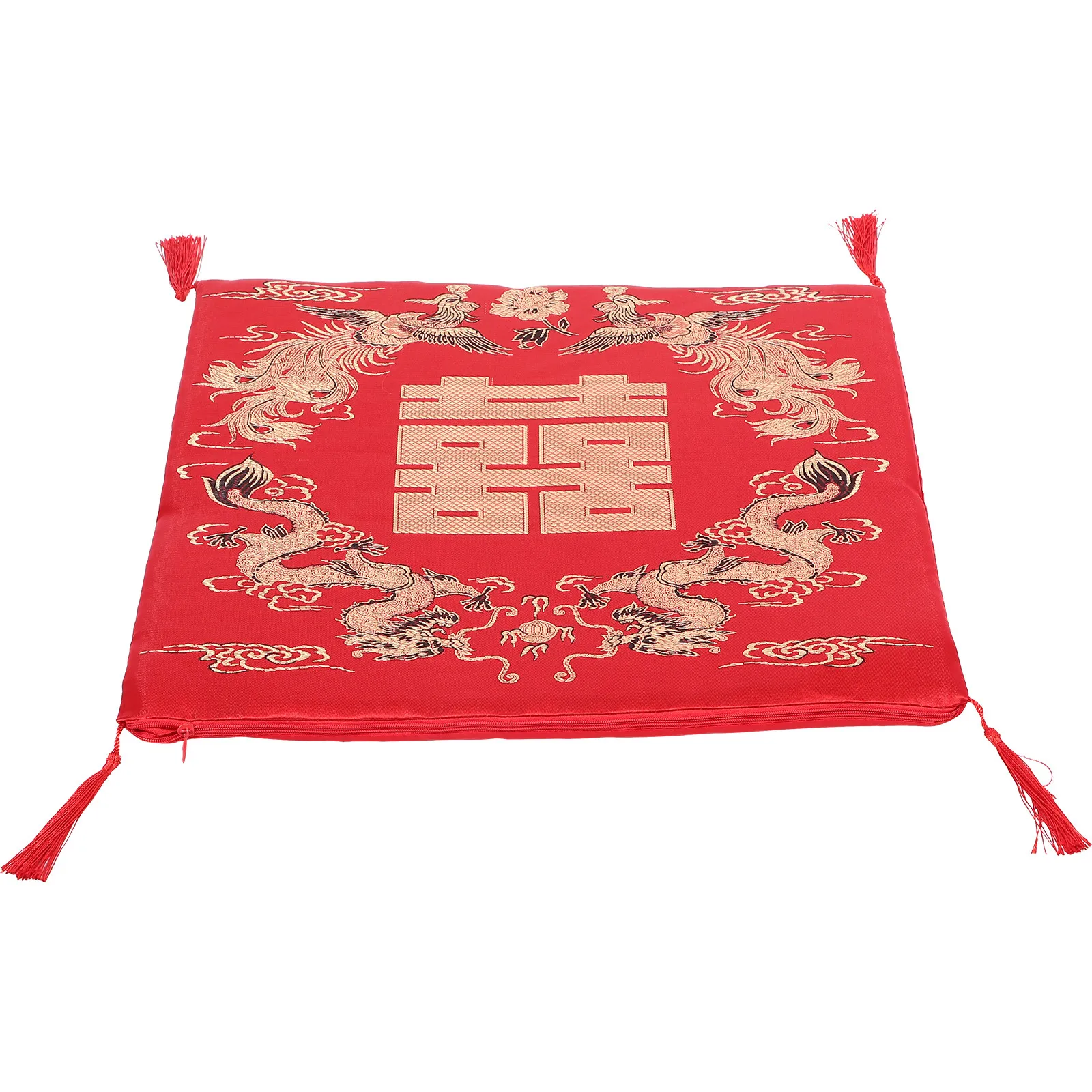 Dragon Phoenix Reporting Seat Cushion Thickened Square Chair Pad for Dining Room Office Car Seat Cushion Comfortable Breathable