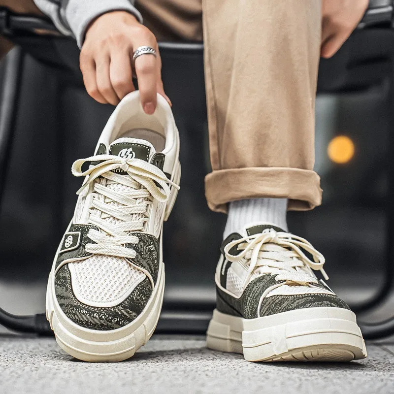 

Fashion Versatile Low Top Thick Soled Casual Shoes for Men Autumn 2025 New Mesh Breathable Comfortable Anti Slip Chunky Sneakers