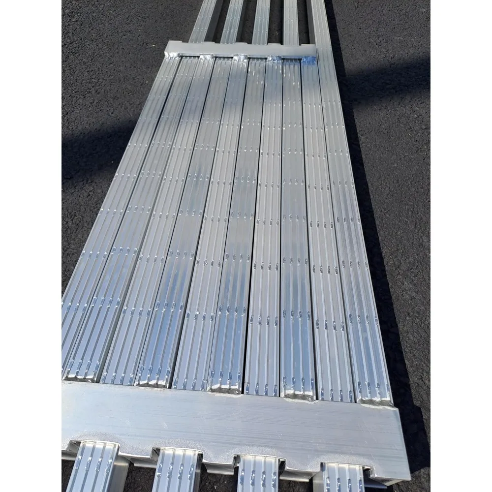 Aluminum Extension Plank 10 ft. 662 lbs Telescopic Platform Textured for Traction Surface Solid Wheelchair Passage with 3 Handle