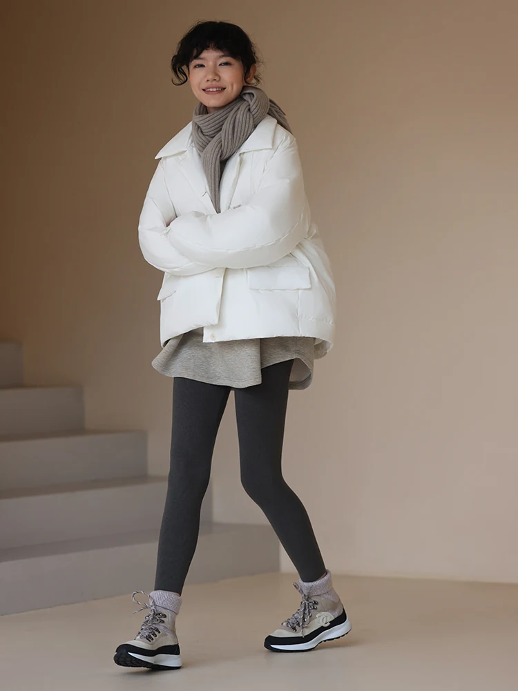 

Новое зимнее пальто Sle Snow White Bread Du down, женская шапка-туэт, длинная шапка на молнии, прямая посадка обычной длины