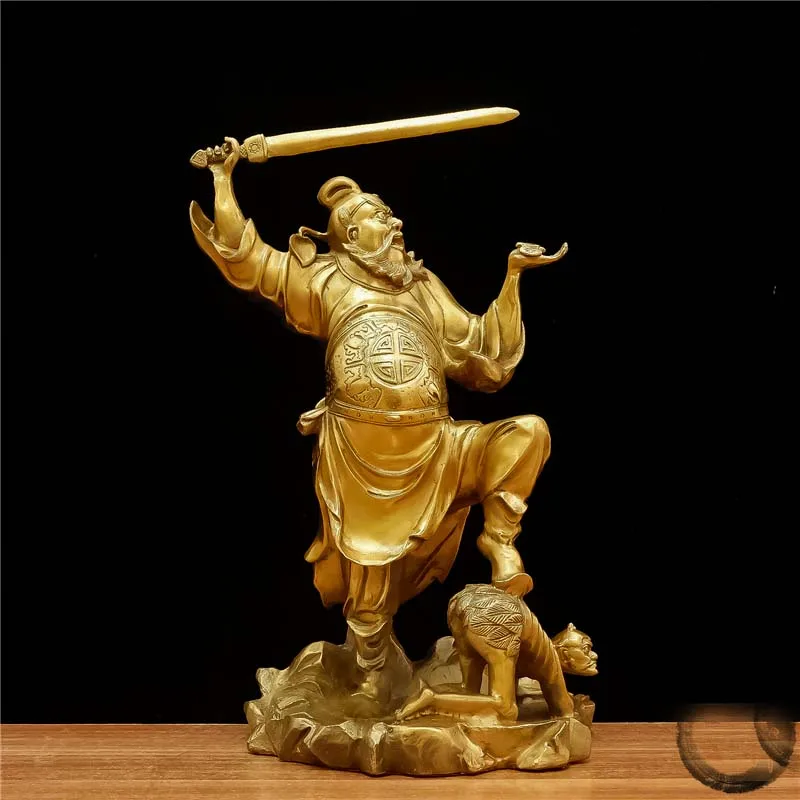 41CM Large home Courtyard Exorcise evil spirits Town house  chase off demons ghosts # Zhongkui GOD Brass Sculpture talisman