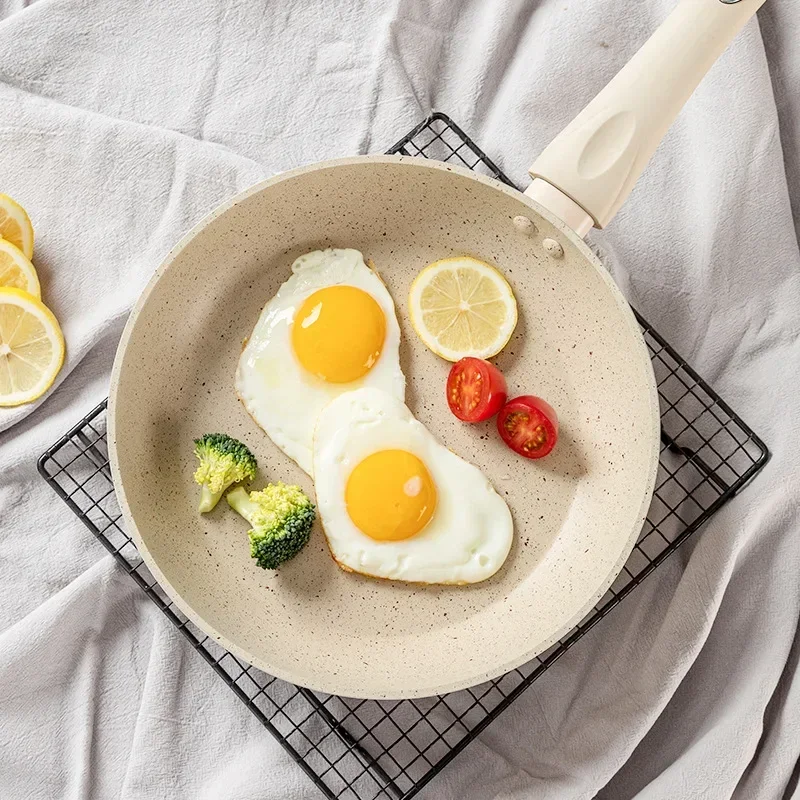 Panela antiaderente de aço inoxidável, café da manhã wok, bife ovo, panqueca conjunto, cozinhar alimentos, fogão de indução, frigideira de cerâmica