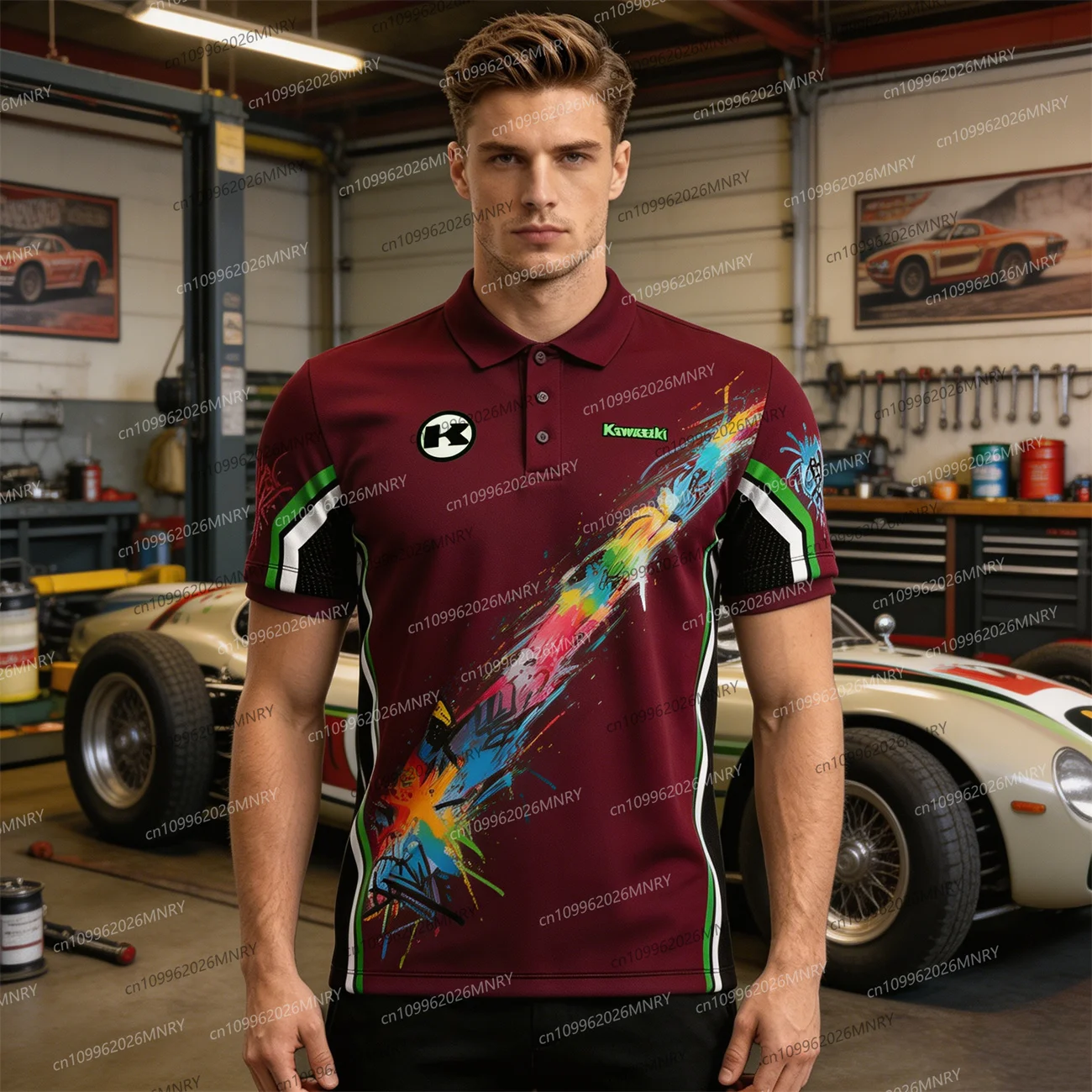 

Man polo t-shirts for men Motorcycle Kawasaki POLO shirt Riding T-Shirt Sunscreen Fast Drying clothing 3d Print Women T-shirt