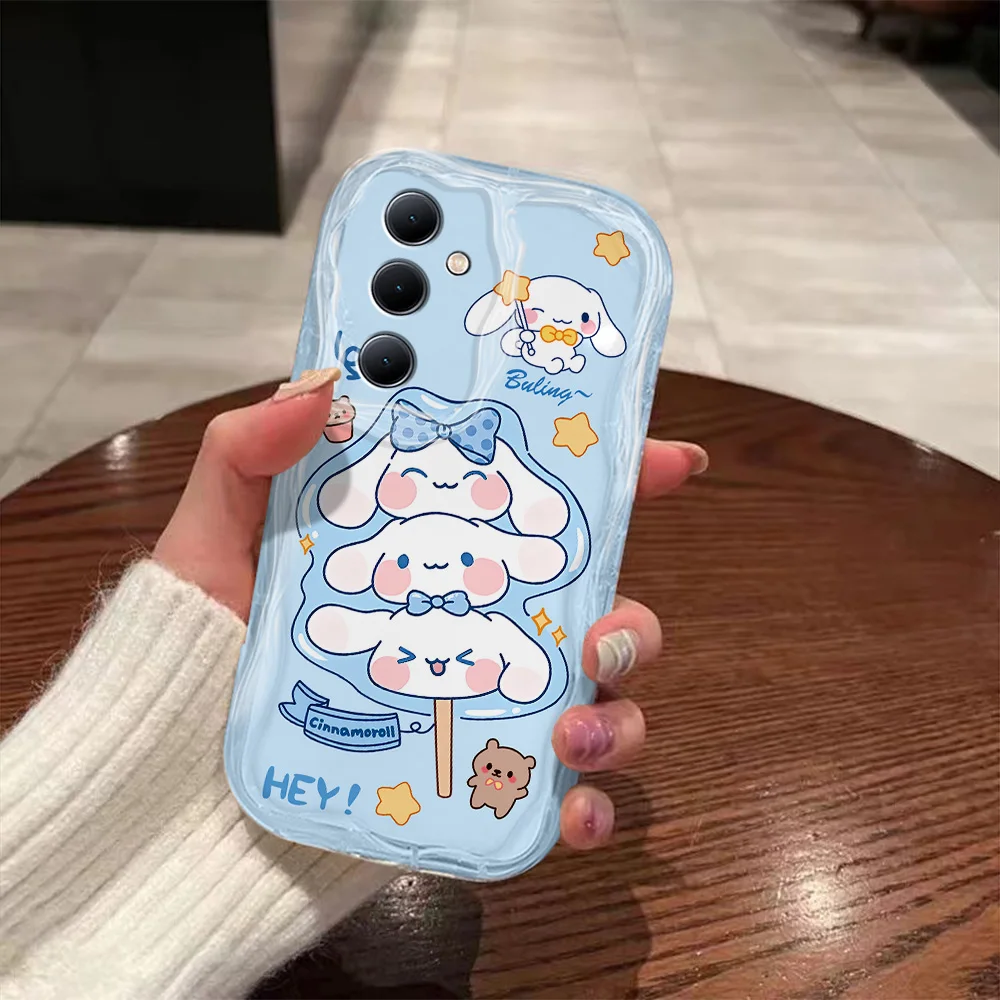 Cartoon HelloKitty Cinnamoroll3D Wave Case for Samsung A73 A72 A71 A55 A54 A53 A35 A34 A33 A25 A24 A23 A15 A14 A13 4G 5G Cover