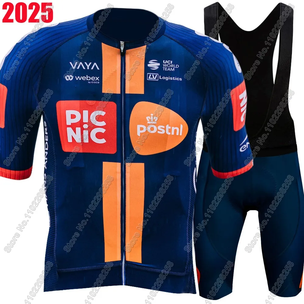 2025 DSMFUL Cycling Jersey Set Short Sleeve Picnic-PostNL Netherlands Clothing Bike Shirt Suit Bicycle Bib Shorts MTB Maillot