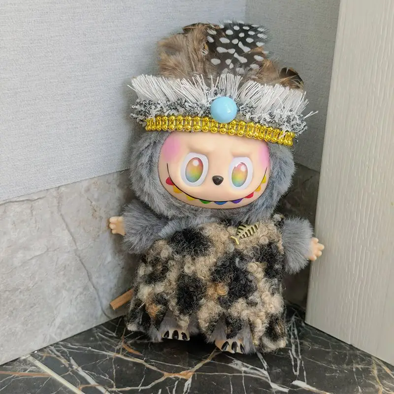 Pakaian Labubu Eksplorasi Liar, Pakaian Suku untuk Boneka Vinyl Plush Generasi 1-3, Dekorasi Gantungan, Set Petualangan, Pakaian Labubu Kreatif