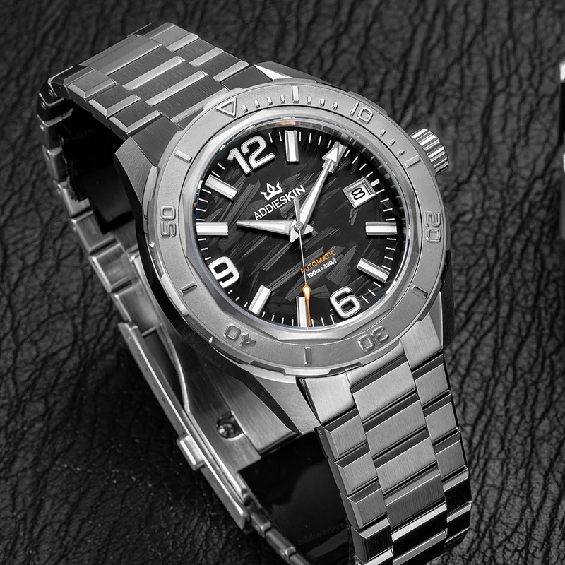 

AddiesKin K007 Carbon Fiber Dial Automatic Mechanical Watch Miyota 9015 High Precision Movement BGW9 Luminous Sapphire Crystal