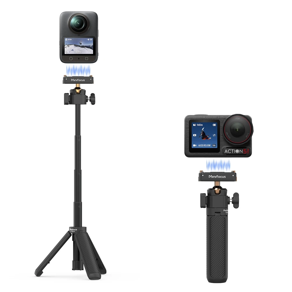 Mini trípode extensible con liberación rápida magnética para DJI Osmo Action 5 Pro/4/3, Osmo 360, trípode extensible 2 en 1 con palo para selfies