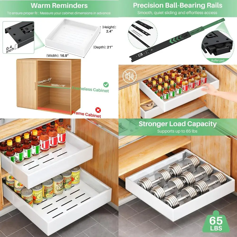 

21, белый органайзер с выдвижным ящиком шириной 16,9 для хранения в кухне, ванной комнате, кладовой и под раковиной