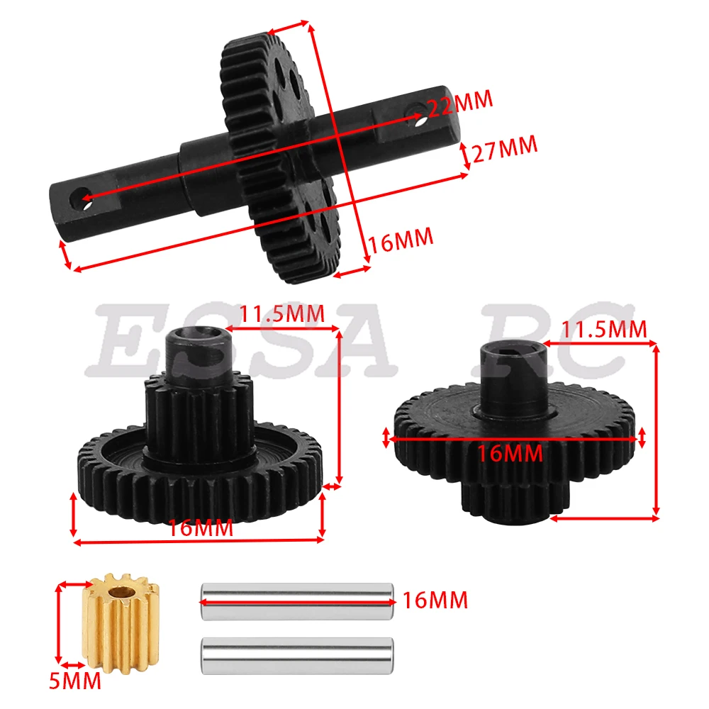 1Pc Metalen Versnellingsbak En Tandwielen Voor Redcat 1/18 Rc Ascent18 Opstijging-18 Truck Model Upgrade Accessoires Onderdelen