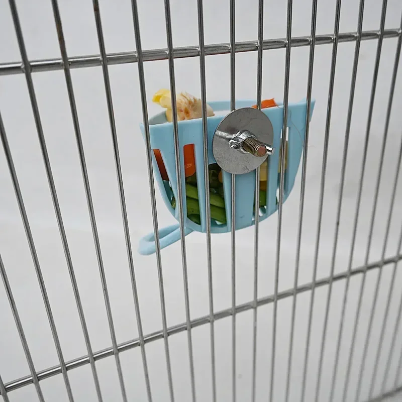 Parrot Portable Feeder Rack Fun Birdcage Toys Plastic Pet Feeding Supplies Toys Can Be Hung on The Cage