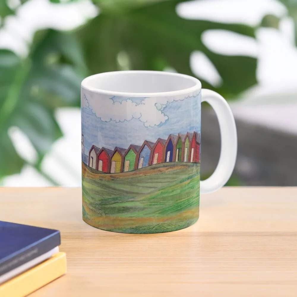 464 Beach Chalets At Blyth 02 Dave  Mug Picture Drinkware Tea Design Gifts Coffee Printed Image Simple Cup Photo Handle Round