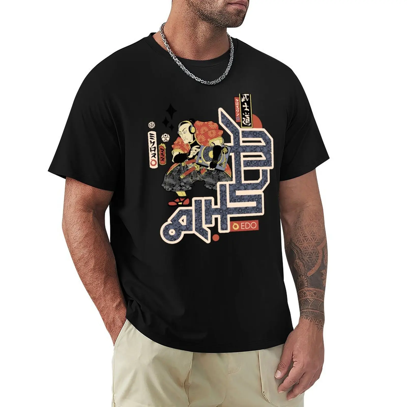 TURNTABLE SAMURAI T-Shirt korean fashion sweat tees graphic t shirts men