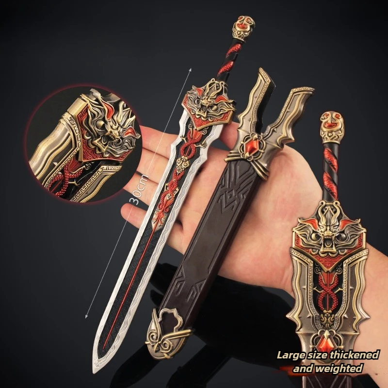 Naraka: Bladepoint Longquan épée armes modèles périphériques de jeu épées anciennes katana métal artisanat ornements garçons jouets cadeaux