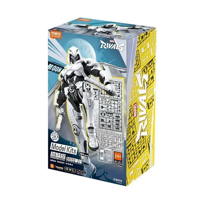 Genuine Blokees Moon Knight Assemble‑Able Movable Action Figure, Collectible Desktop Display Model, Festival Hobby Gift For Fan