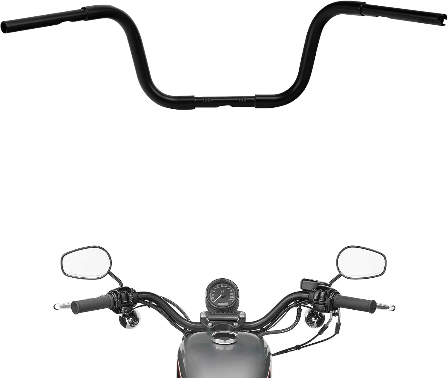 

Вешалка Ape Fat 1-1/4 дюйма 10 дюймов с подъемом Chubby Frisco, подходящая для Harley Sportster XL