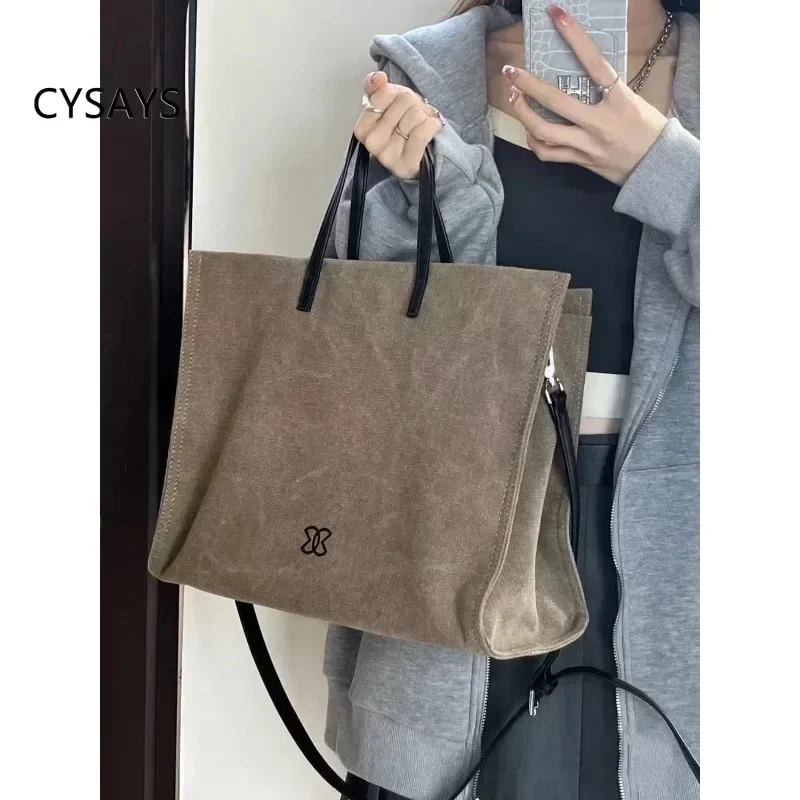 2024 Korean-Style Canvas Tote Bag for Women , INS Style Crossbody Bag with Large Capacity for Work and Commute,Designer Purse