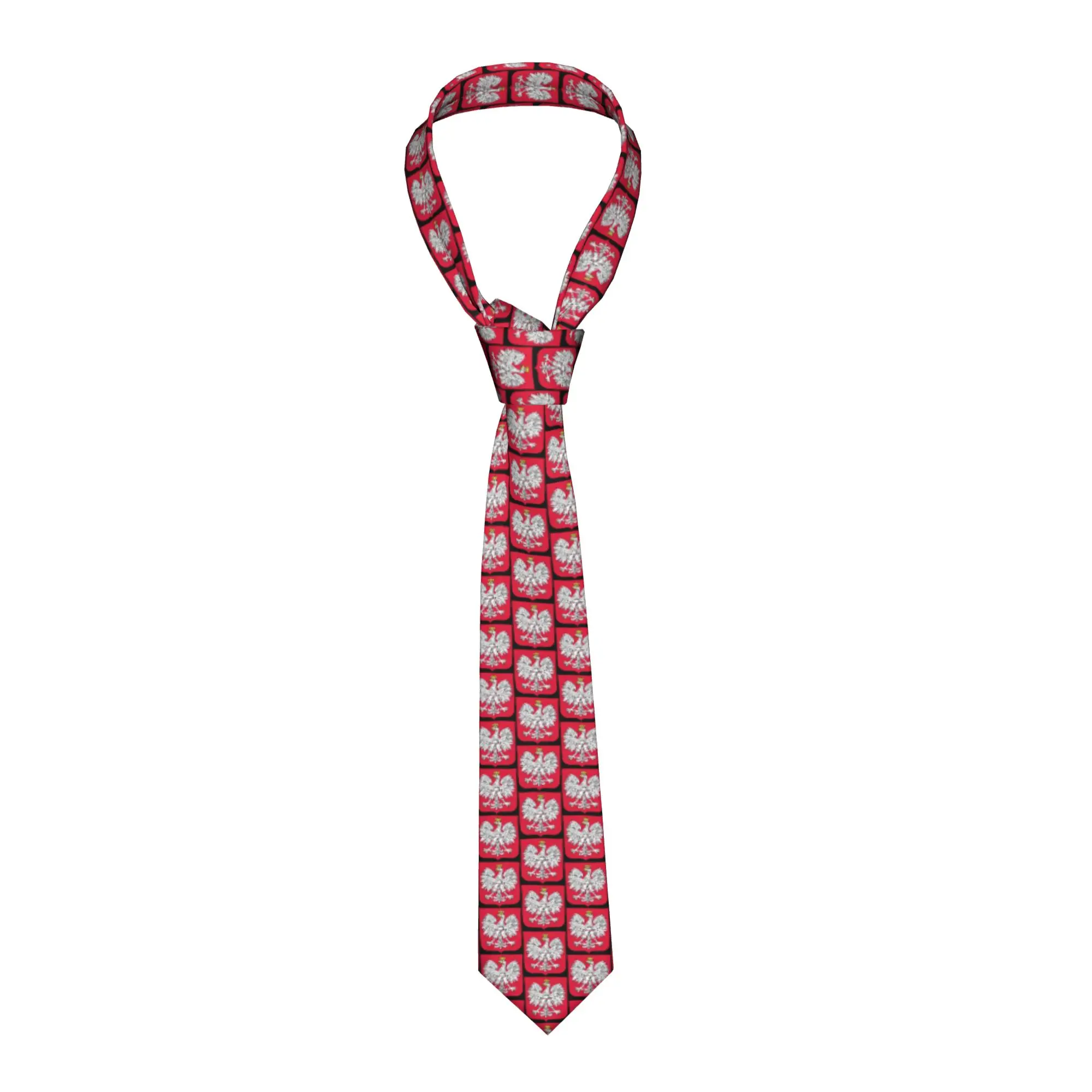 gravatas-formais-com-a-bandeira-do-reino-da-polonia-para-festas-gravata-masculina-com-o-brasao-da-polonia