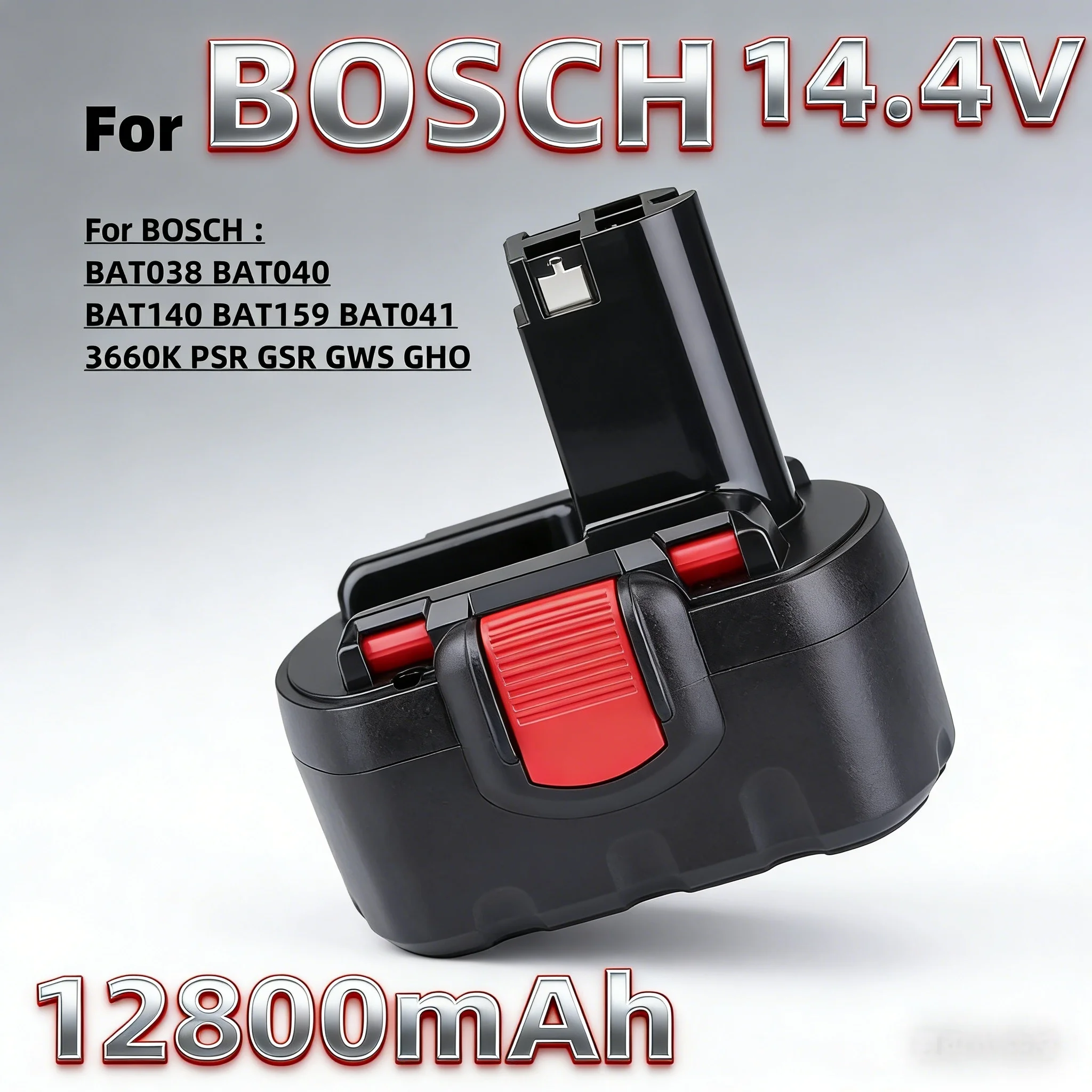 

For B o s c h replacement power tool battery, 14.4V 12800mAh, compatible models: BAT038, BAT040, BAT140, GDS, 35614, BAT0411