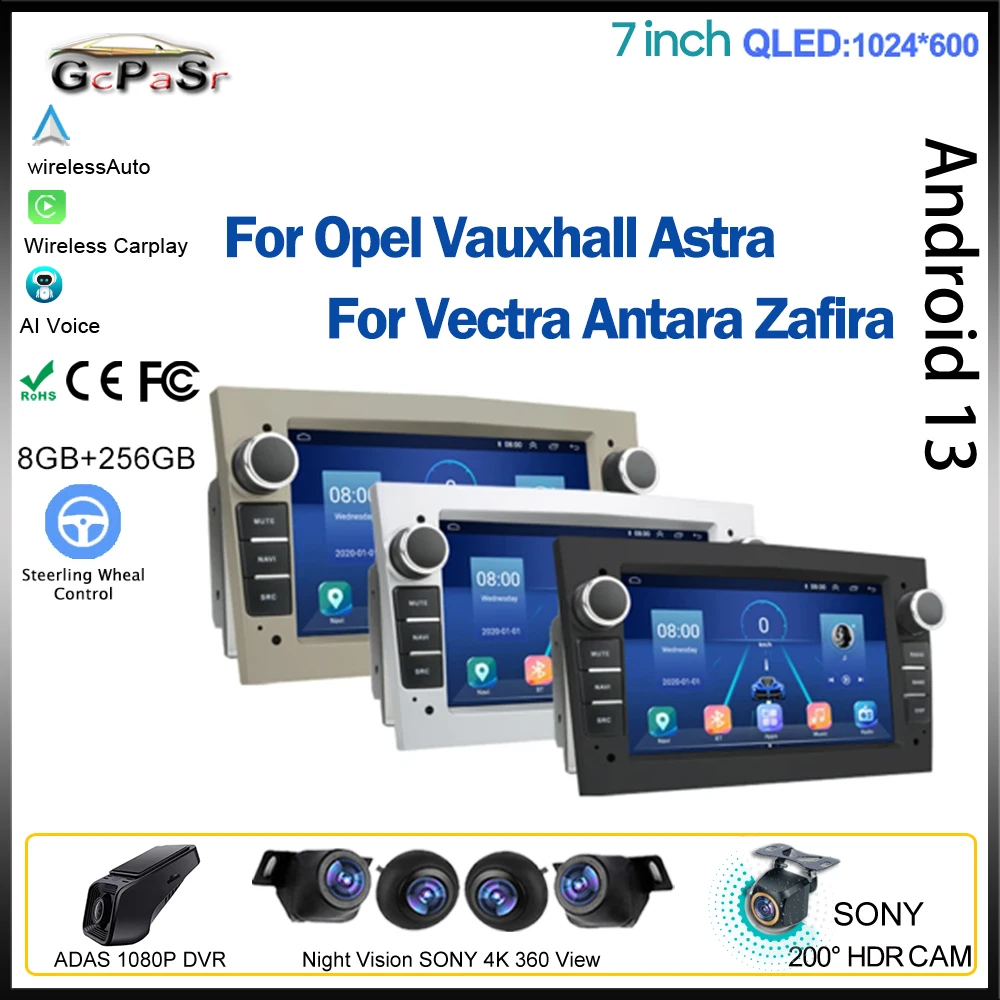 

For Opel Astra H J 2004 Vectra Vauxhall Antara Zafira Corsa C D Vivaro Meriva Veda Android auto Radio Multimedia Car Player 2Din