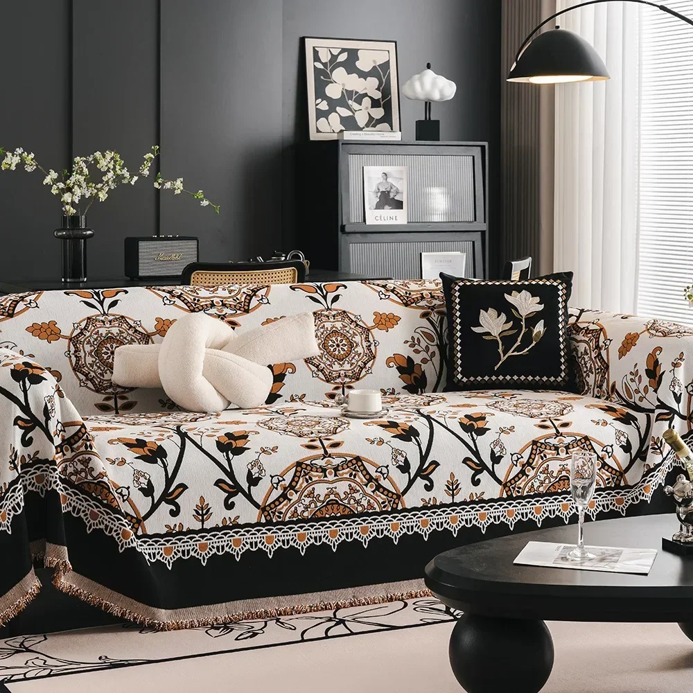 Chenille Printing Sofa Towel Four Seasons Universal Living Room Sofa Cover Cloth Cushion Full Cover Sofa Anti-Scratch Cover